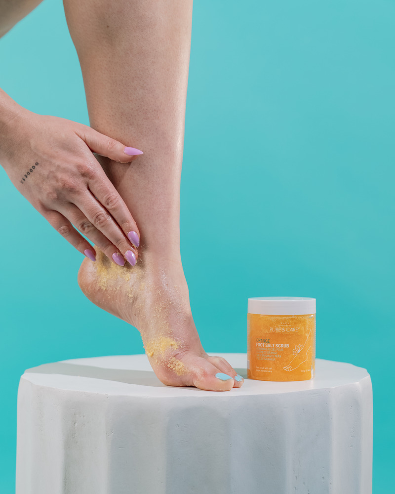Sel gommant pour les pieds à l’orange 
