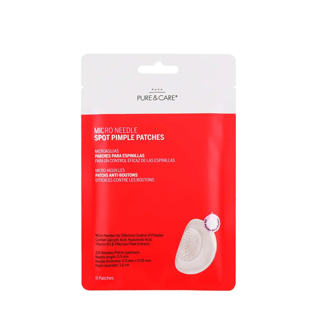 Patchs anti-boutons avec micro-aiguille 