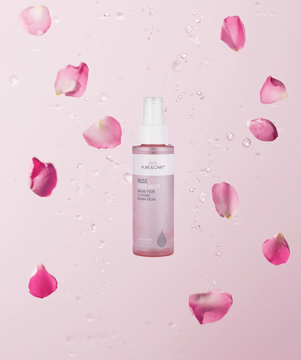 Brume rose pour le visage