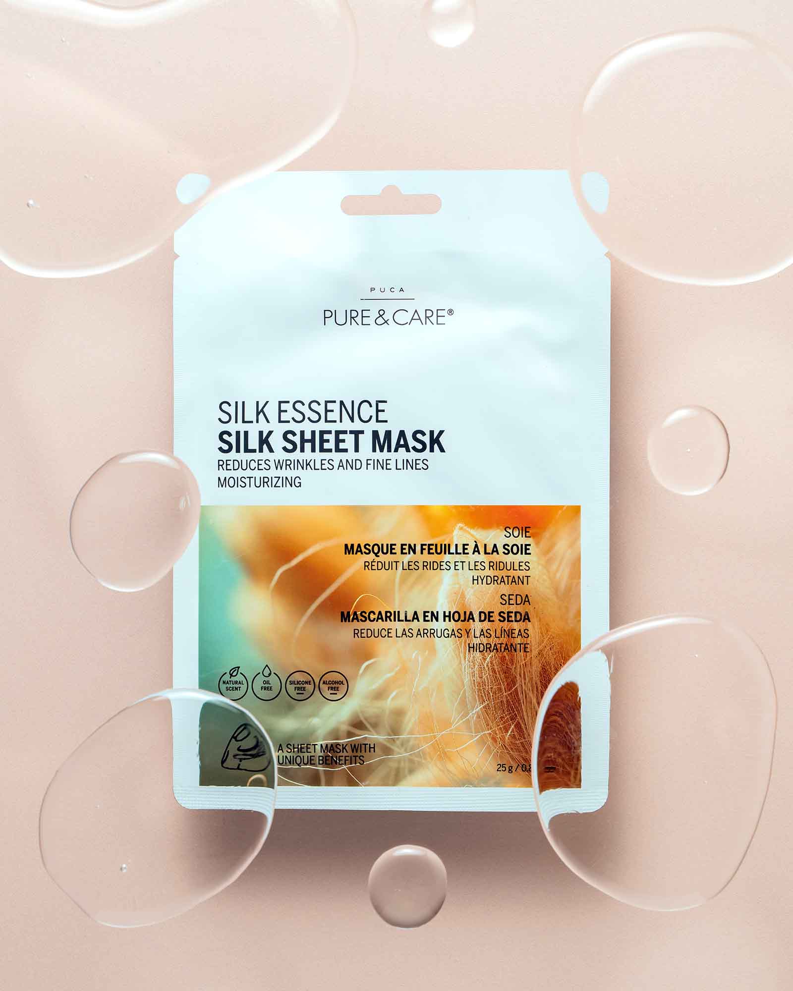 Masque en feuille à la soie