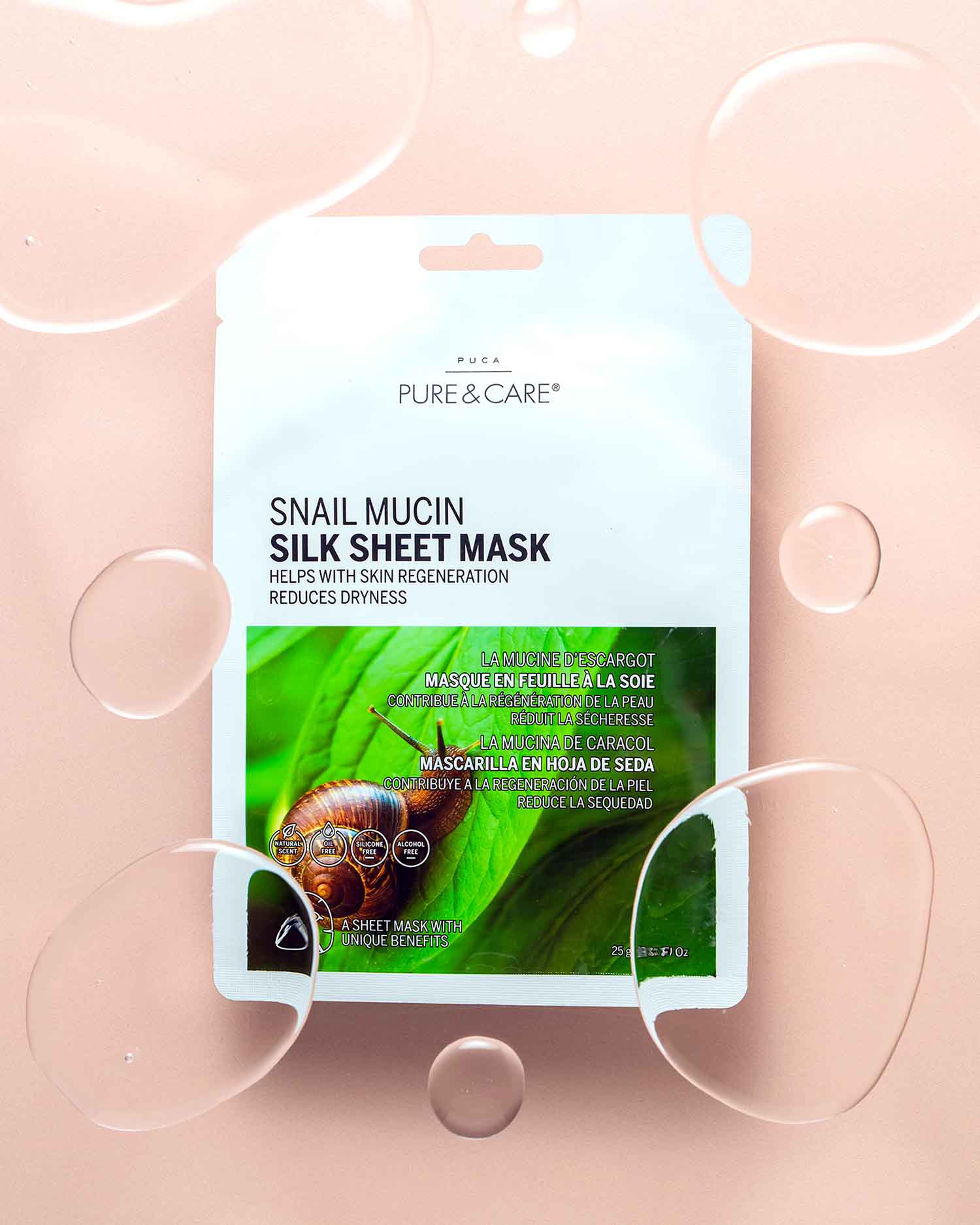 Masque en feuille à la soie escargot