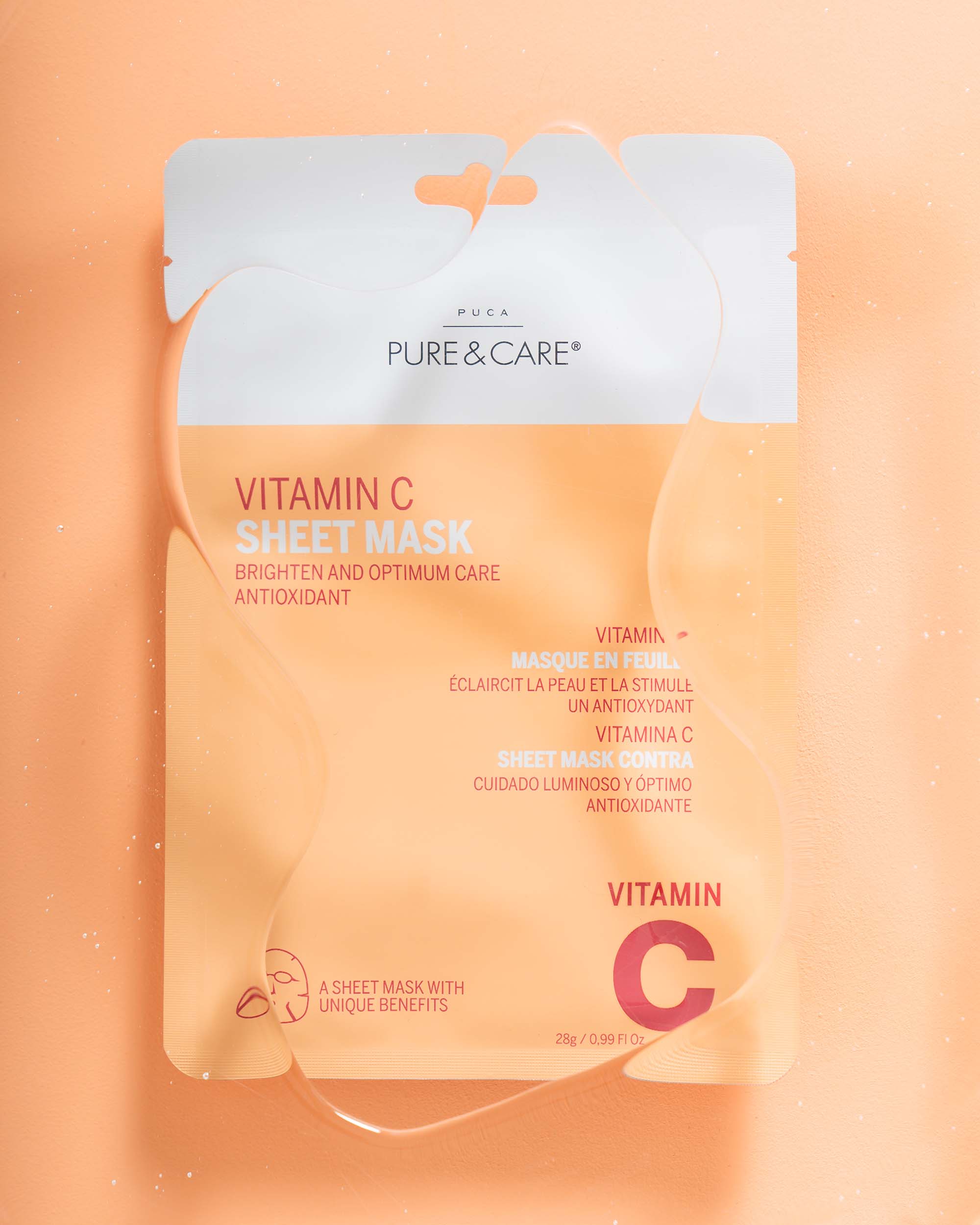 Masque en feuille à la vitamine C