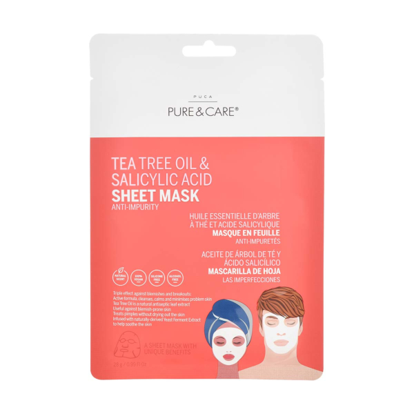 Masque en feuille à l’huile d’arbre à thé | PUCA - PURE & CARE